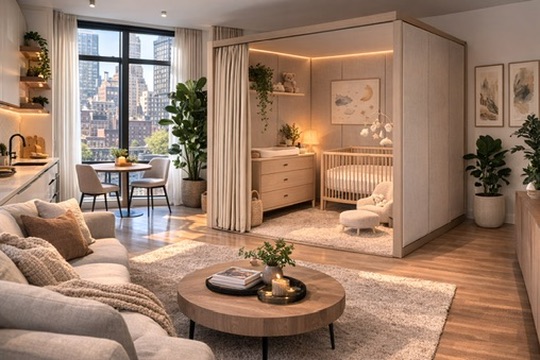 Panl in an open-plan NYC apartment