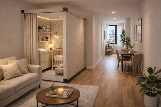 Panl in a narrow city apartment