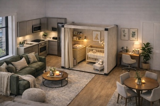 Overhead view of Panl — modern apartment